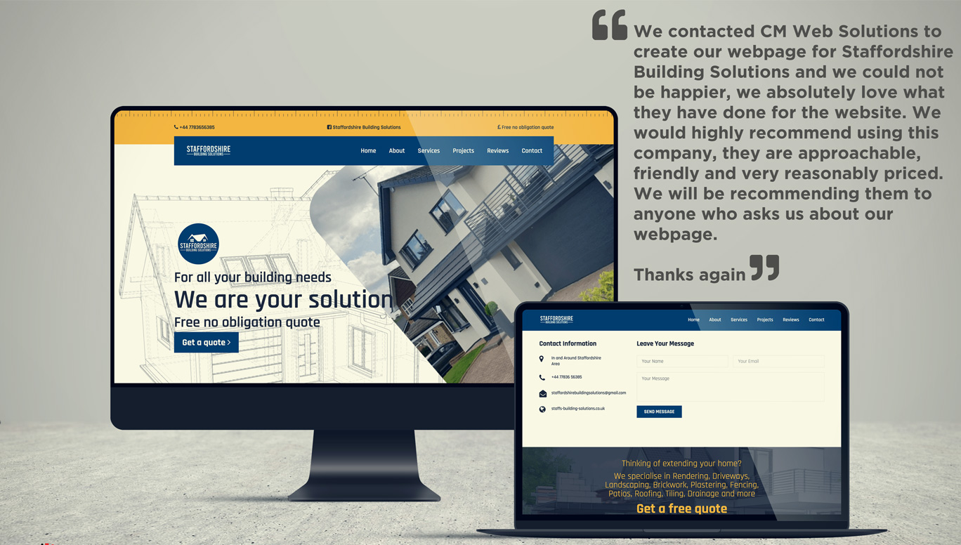 staffs-building-solutions.co.uk Review / Comments Image - Website by CM Web Solutions
